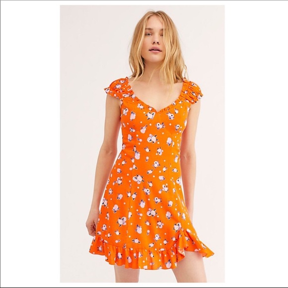 FREE PEOPLE BOHO V-NECK TIE BACK MINI DRESS A2C - Picture 12 of 16